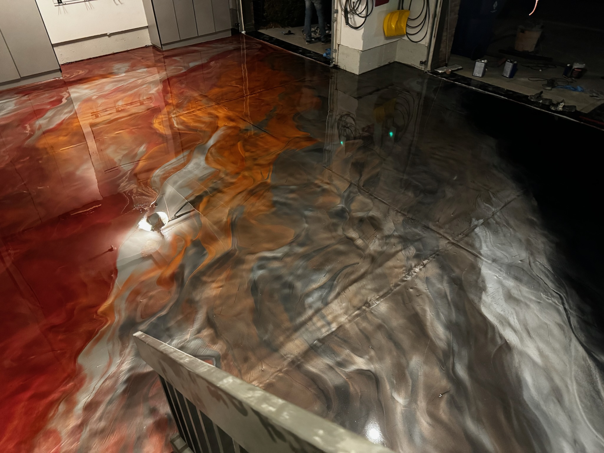 Epoxy flooring installation in Haverford, PA by Tru Coat Epoxy
