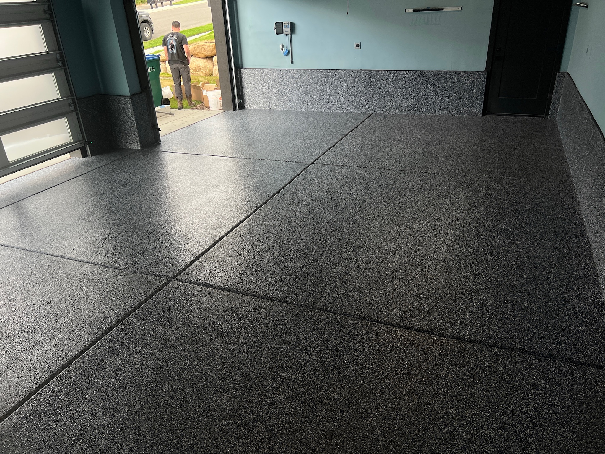 Epoxy flooring installation in Spring House, PA by Tru Coat Epoxy